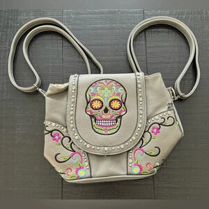 Montana West Embroidered Dia De Los Muertos Sugar Skull Concealed Carry Purse